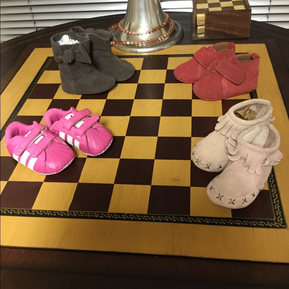 Lot of 4 Infant 0-3 mos shoes